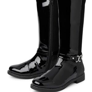 The Children's Place Shiny Black Boots